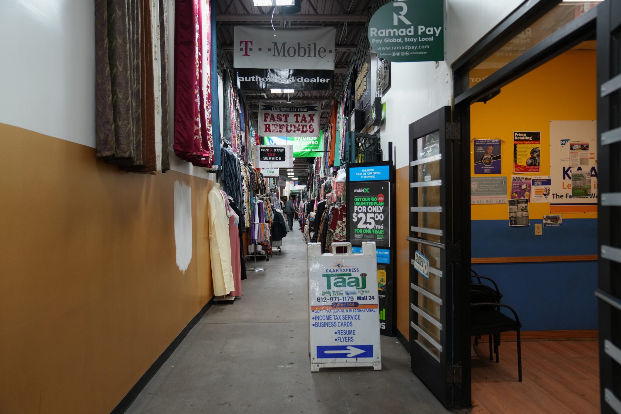 Inside the quiet 24 Somali Mall in Minneapolis on Thursday, January 15, 2026. Photo credit: Abbie Parr, Associated Press