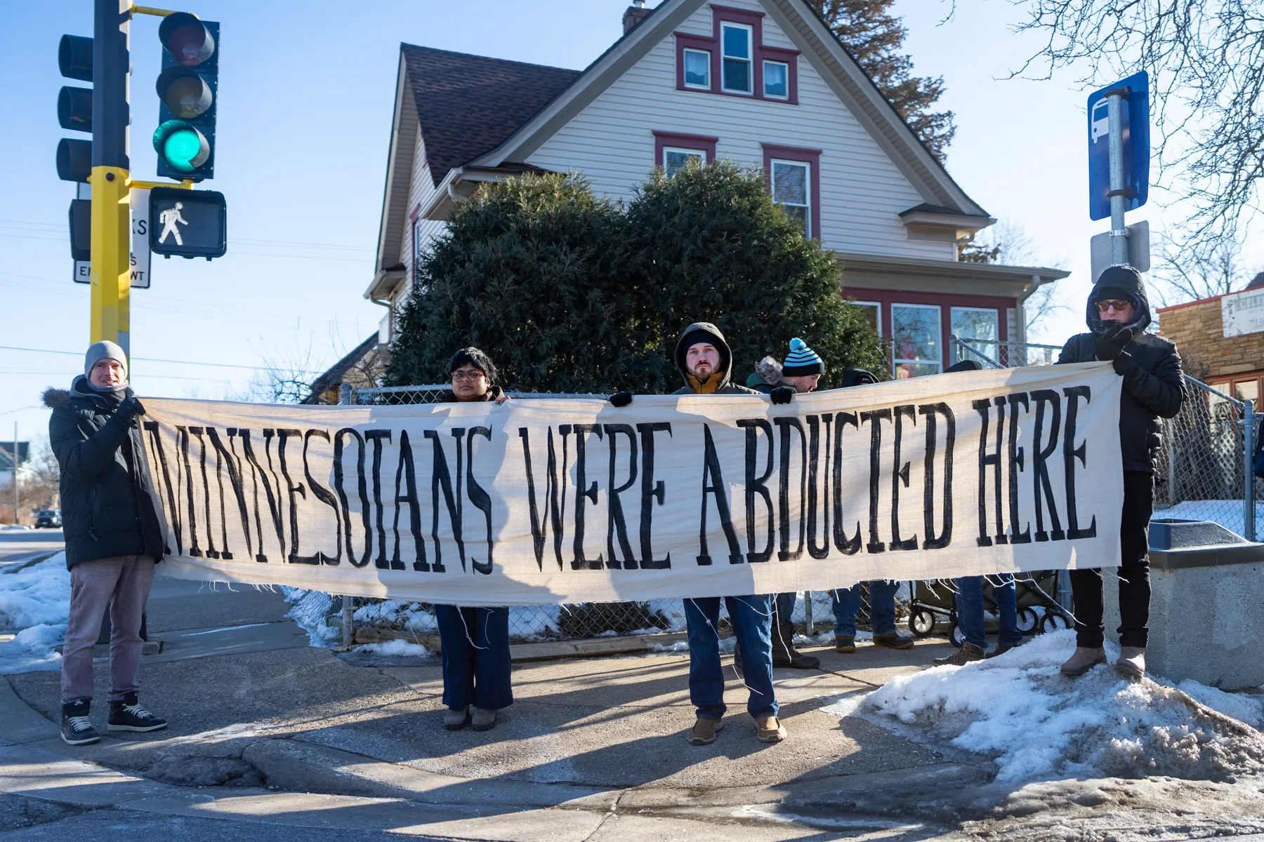 Casey stands with union members