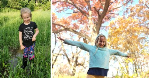 Alanna's daughter growing up on their farm.