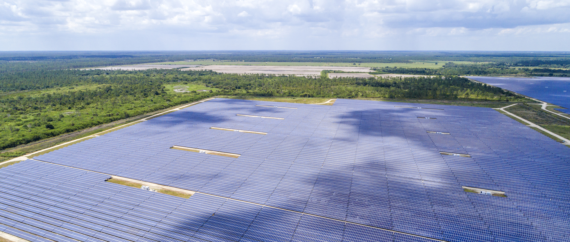 Florida, Babcock Ranch, Aerial Of Large Photovoltaic Power Station