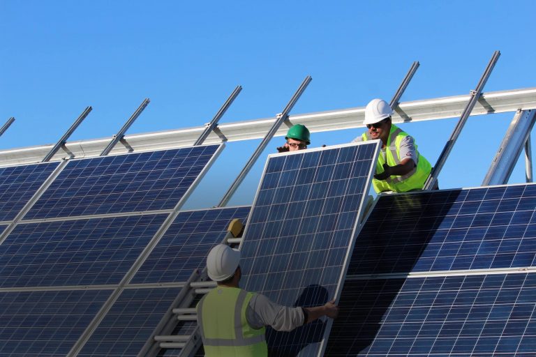 Crew Installs Solar At Leech Lake Tribal College In Cass Lake, MN . Credit Rural Renewable Energy Alliance