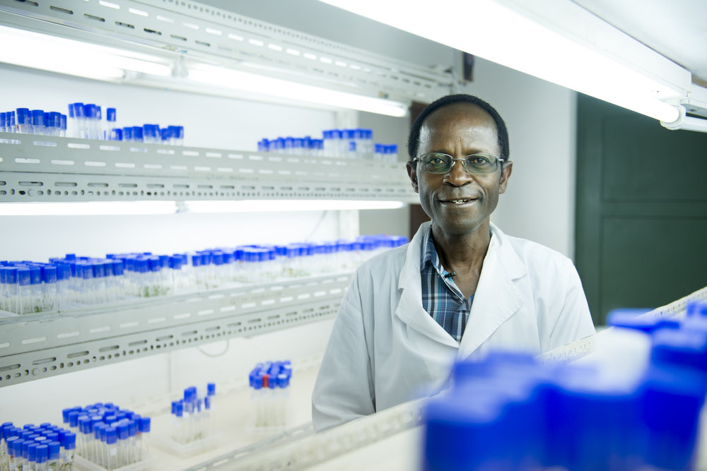 an African man in a lab