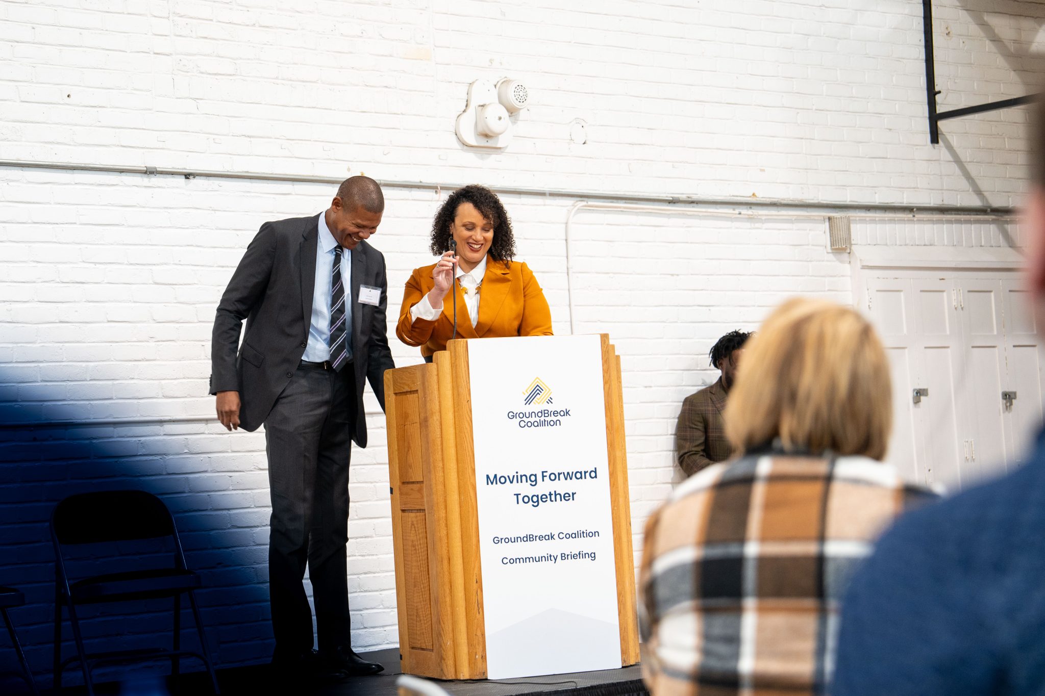 At a community gathering at Sabathani Community Center on October 31, 2023, GroundBreak Coalition partners announced investments of nearly $1 billion to expand wealth building opportunities in Minneapolis-St. Paul. This is a significant step toward the coalition’s goal of mobilizing $5.3 billion over the decade to expand equitable wealth-building through an innovative approach shaped by community members. Photo by Molly Miles