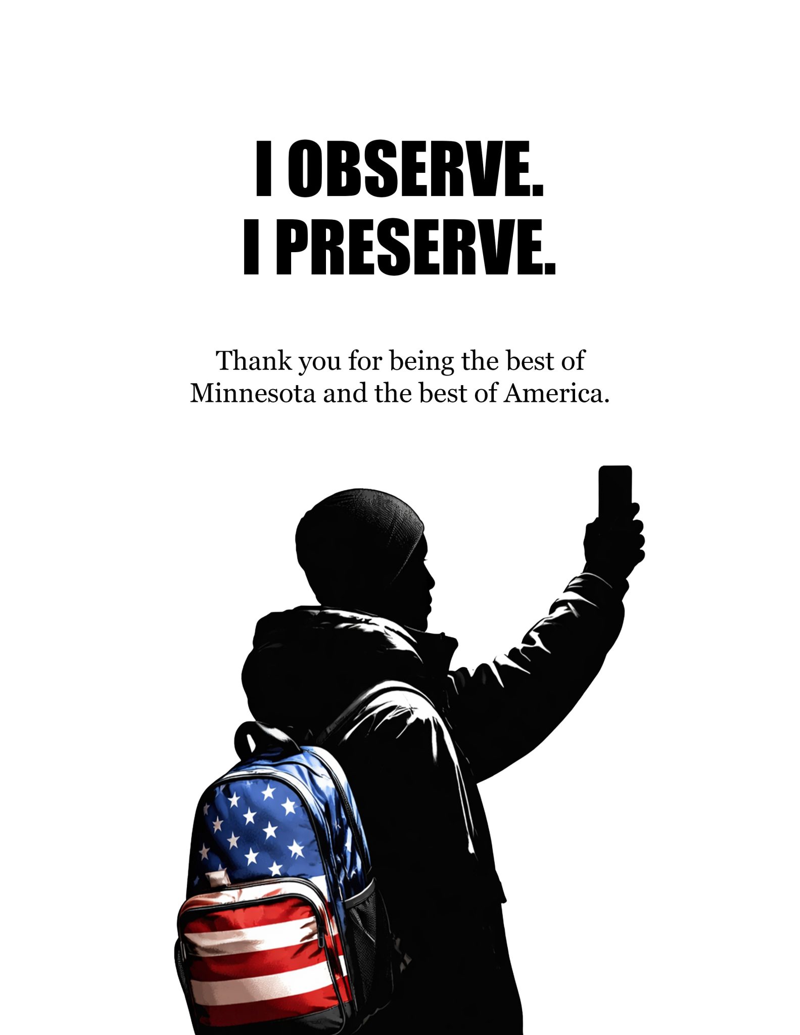 I observe. I preserve. I observe. I preserve.