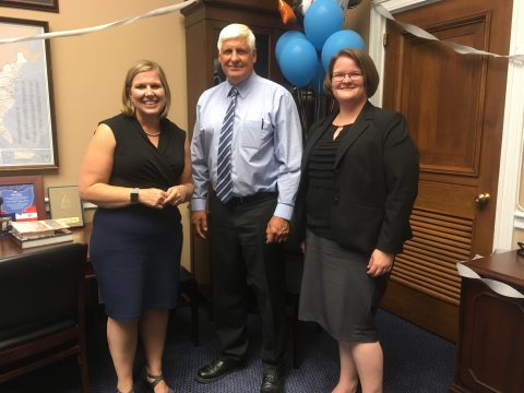 Sarah, her supervisor at the Ohio Environmental Council and former Congressman Gibbs in his office