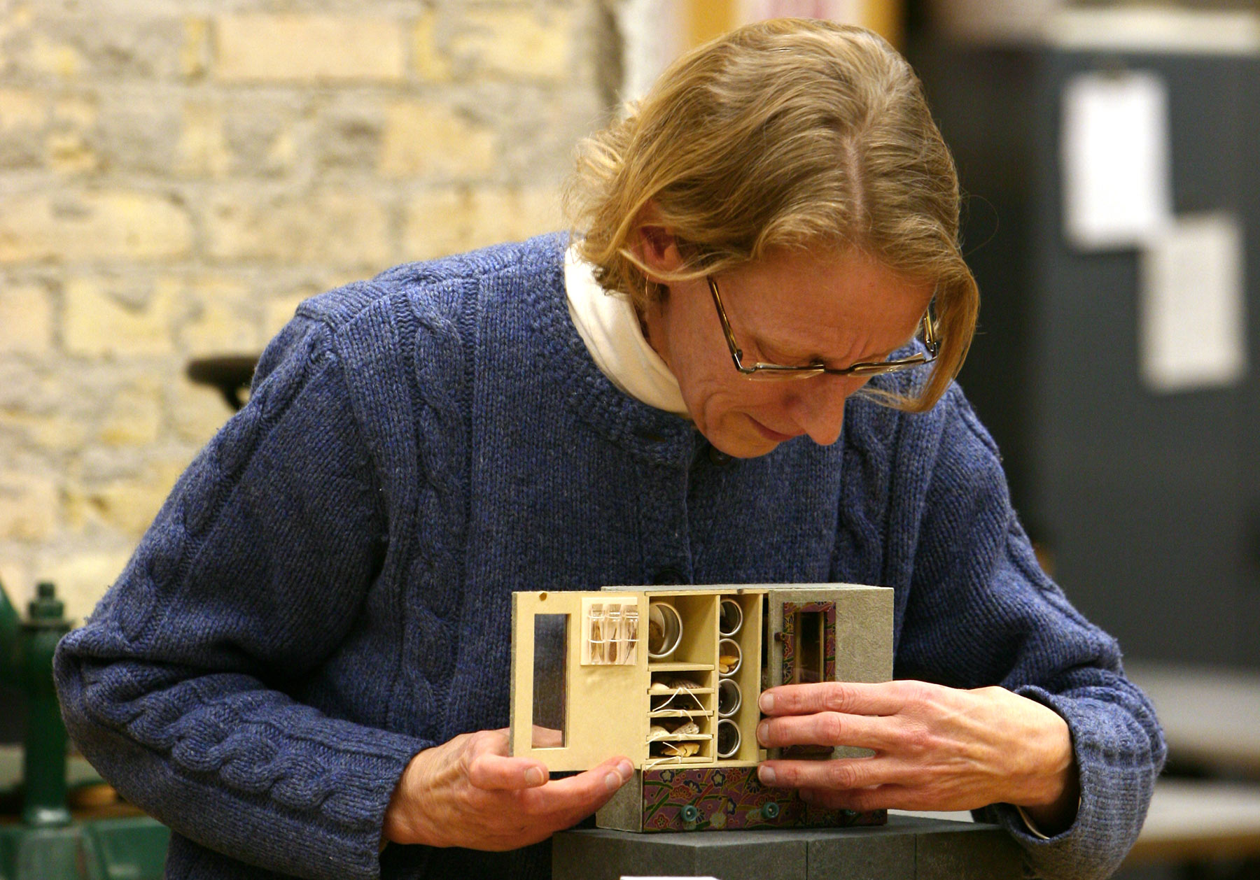 2019 Book Artist award winner Jody Williams shows class her intricate binding.