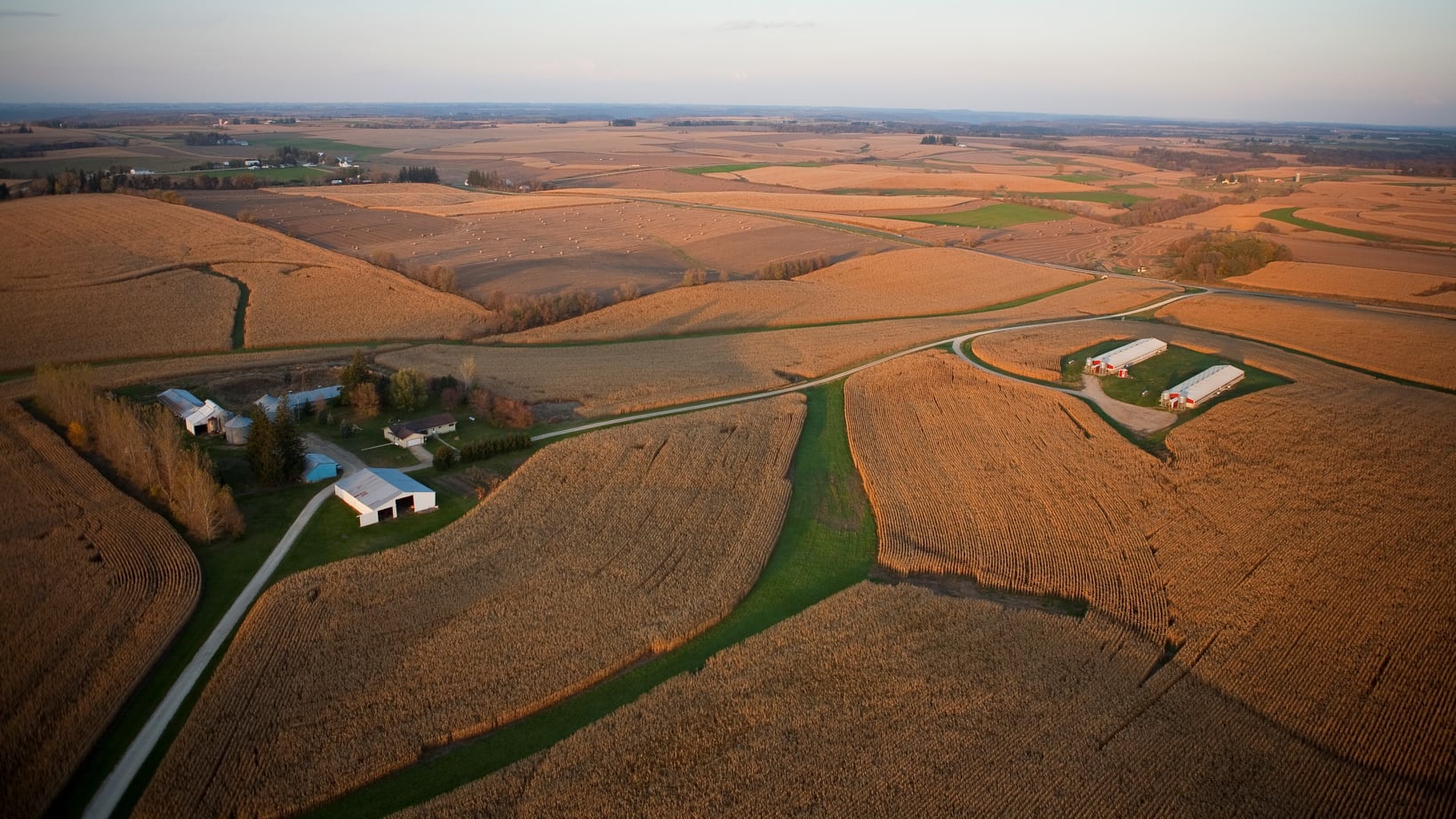 Aerial view of farms enrolled in the Minnesota Agricultural Water Quality Certification Program. Photo credit: Minnesota Department of Agriculture