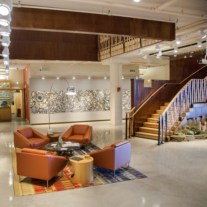 the lobby of Mcknight Foundation