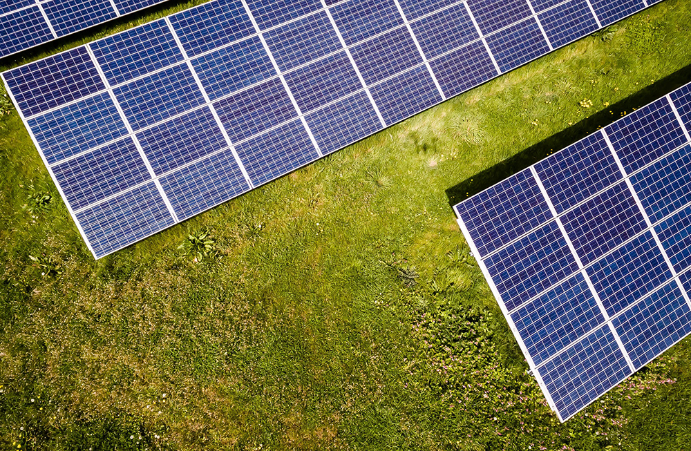 topview of solar panels