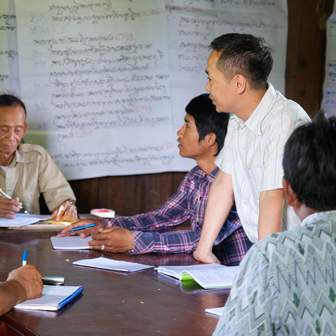 people discussing a situation together
